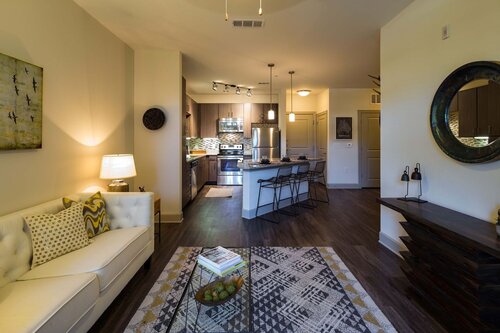 living room and kitchen